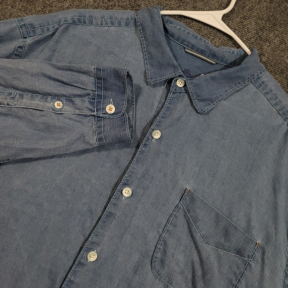 TOMMY BAHAMA Linen‎ Shirt Mens XXL 2XL Blue Relax Camp Casual Travel - Picture 1 of 12